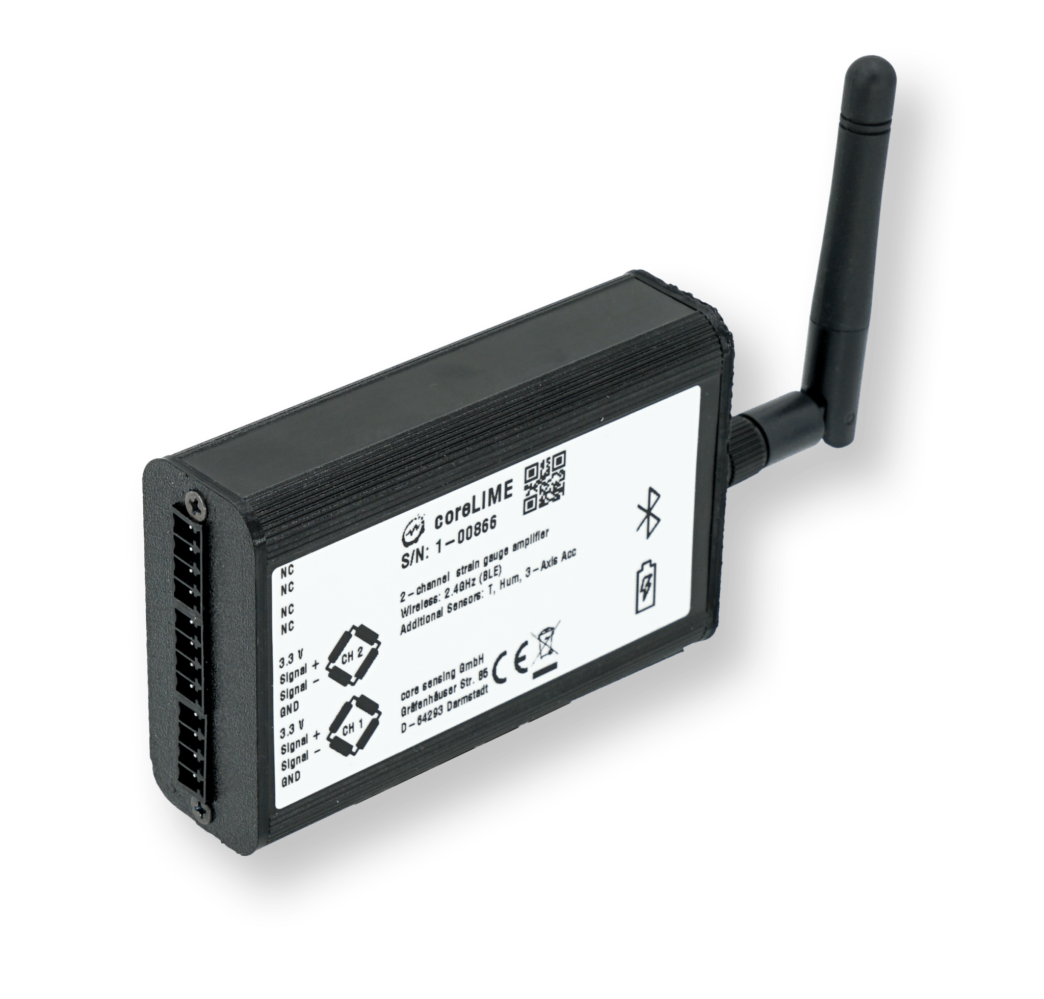 Bluetooth Sensorknoten für Dehnungsmessstreifen - core sensing shop